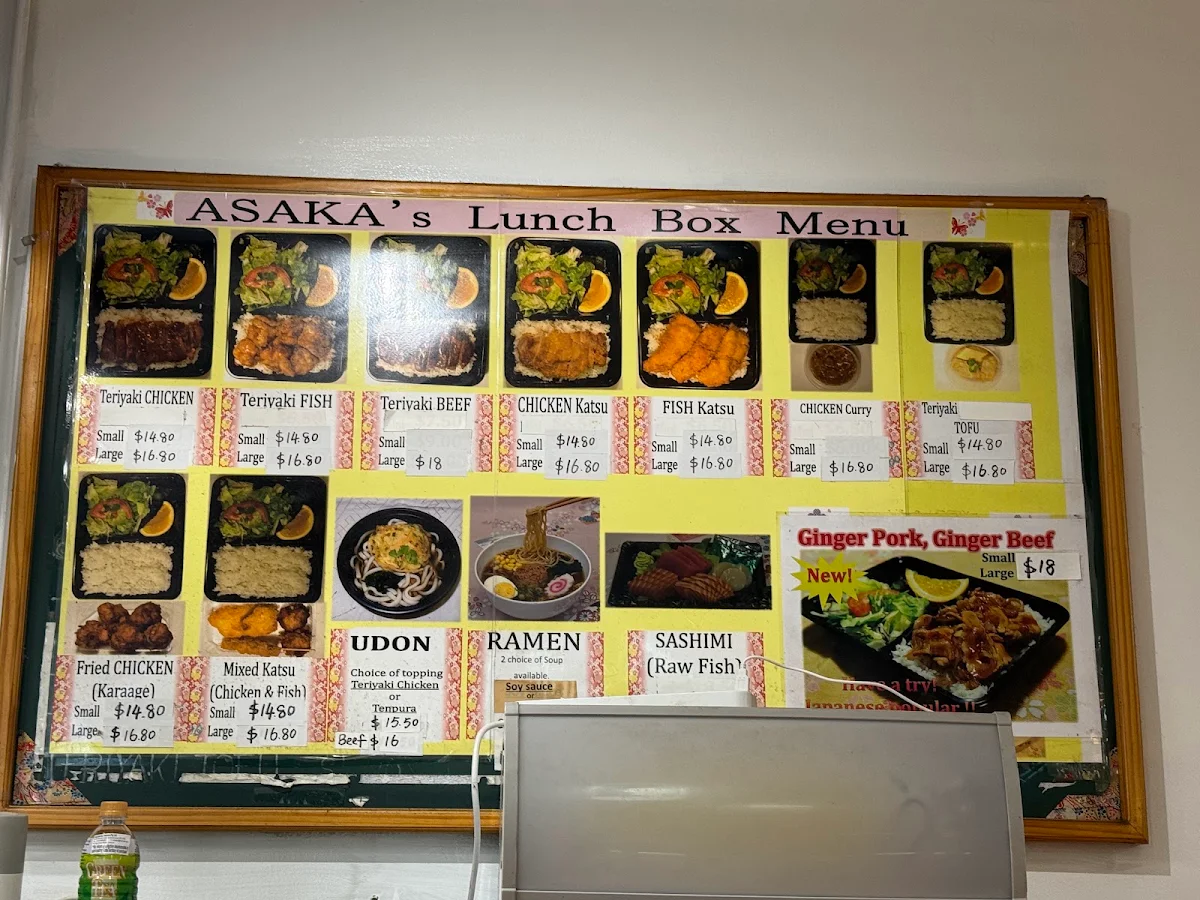 Menu, Asaka Sushi