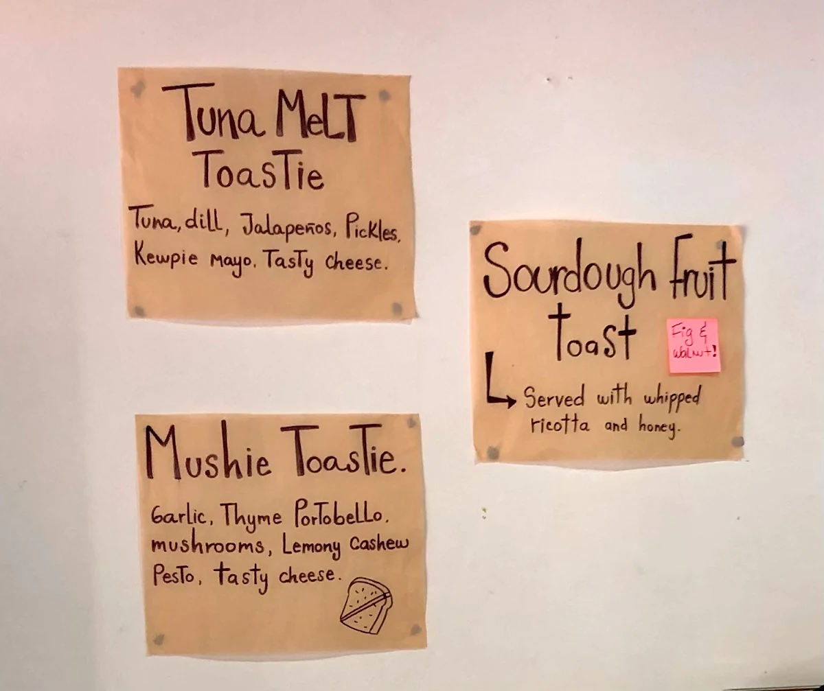 Menu, HARK! Coffee Roasters