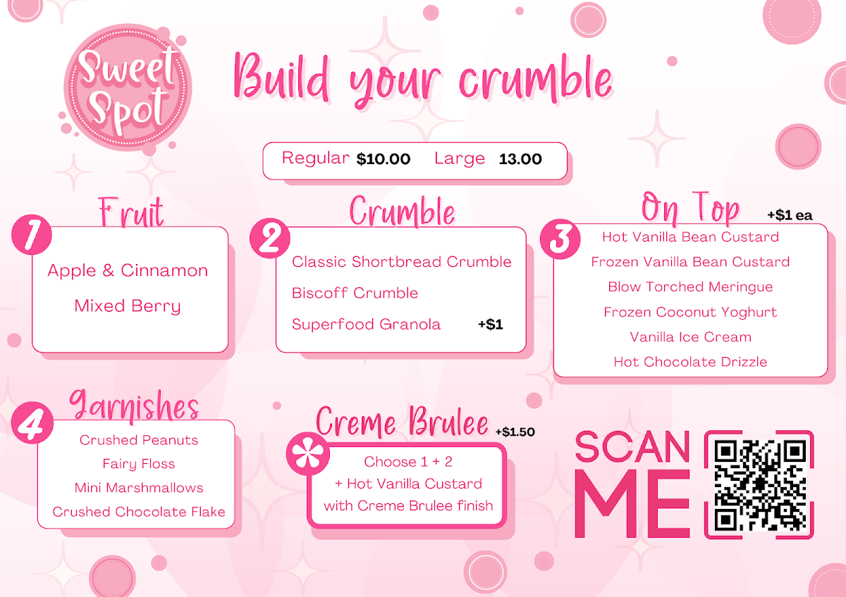 Menu, Sweet Spot