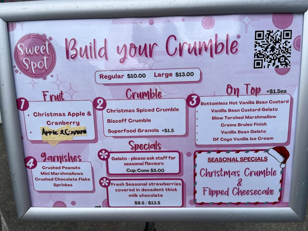 Menu, Sweet Spot
