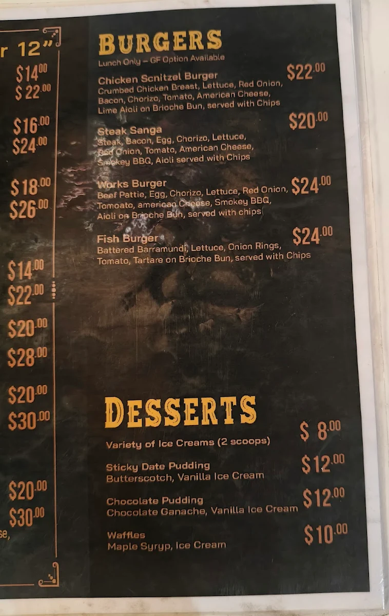 Menu, Westside Village Hotel