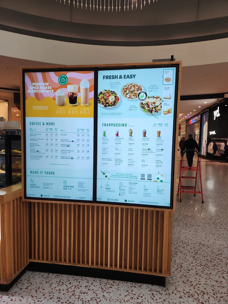 Menu, Starbucks Fountain Gate