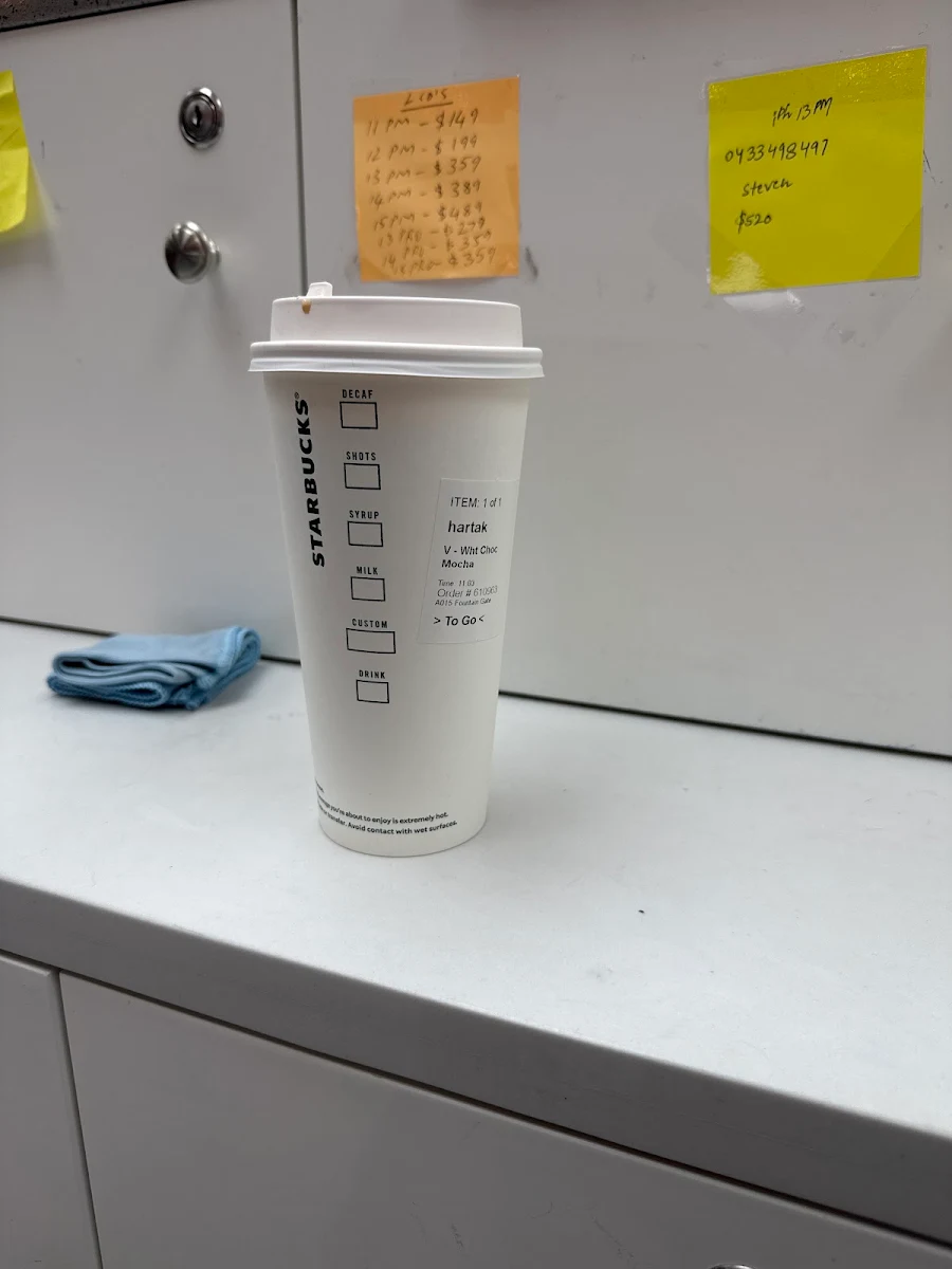 Menu, Starbucks Fountain Gate