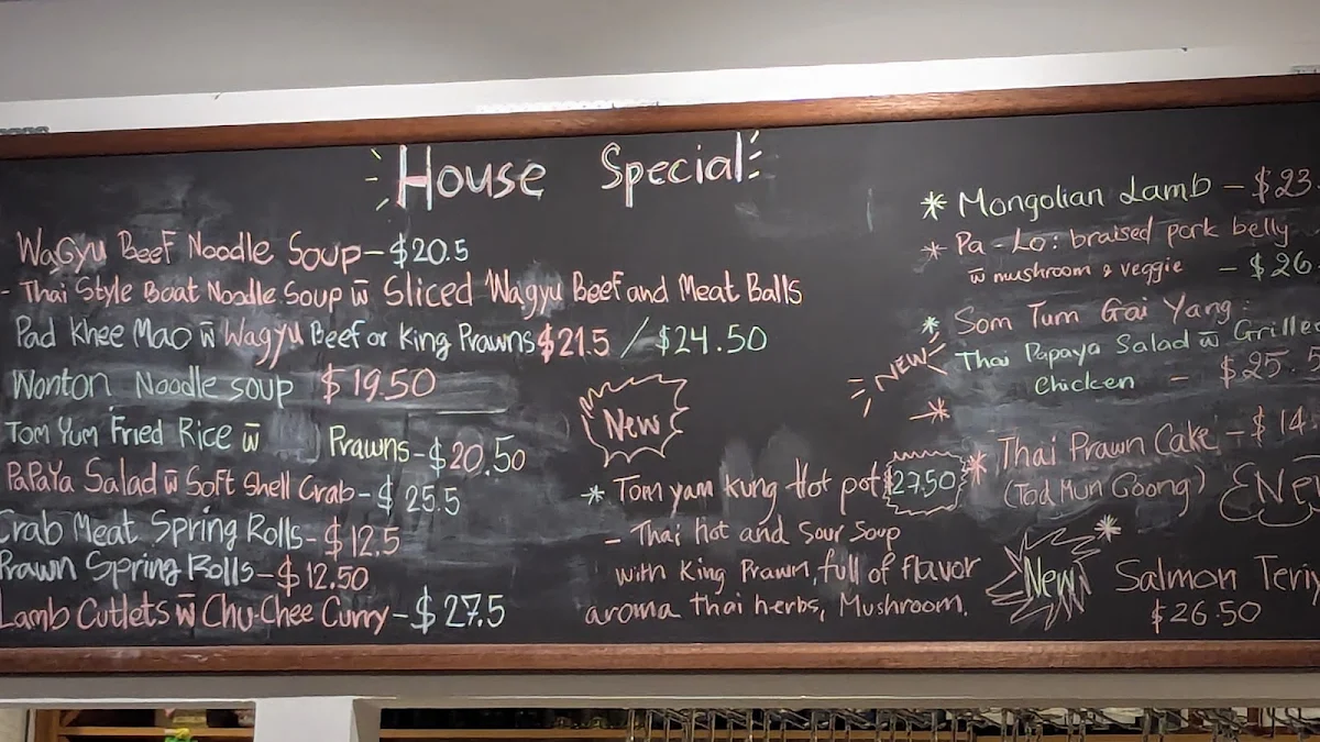 Menu, Asian Noodle House Woden