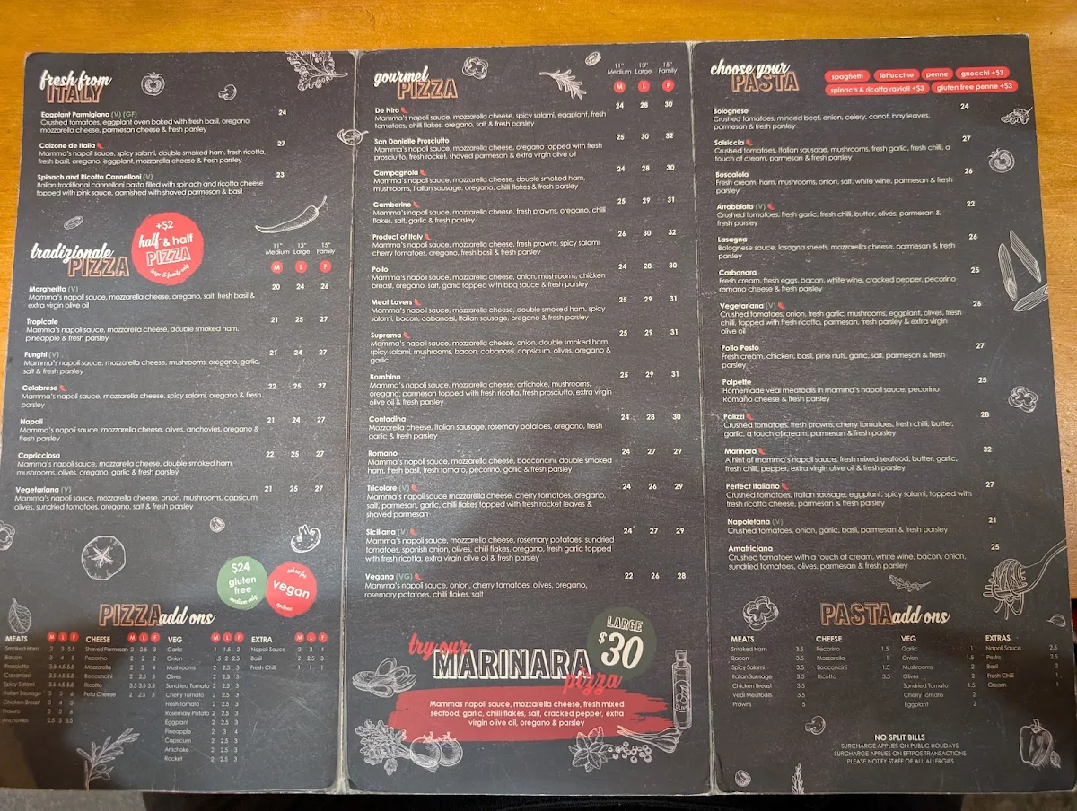 Menu, Product of Italy Gregory Hills