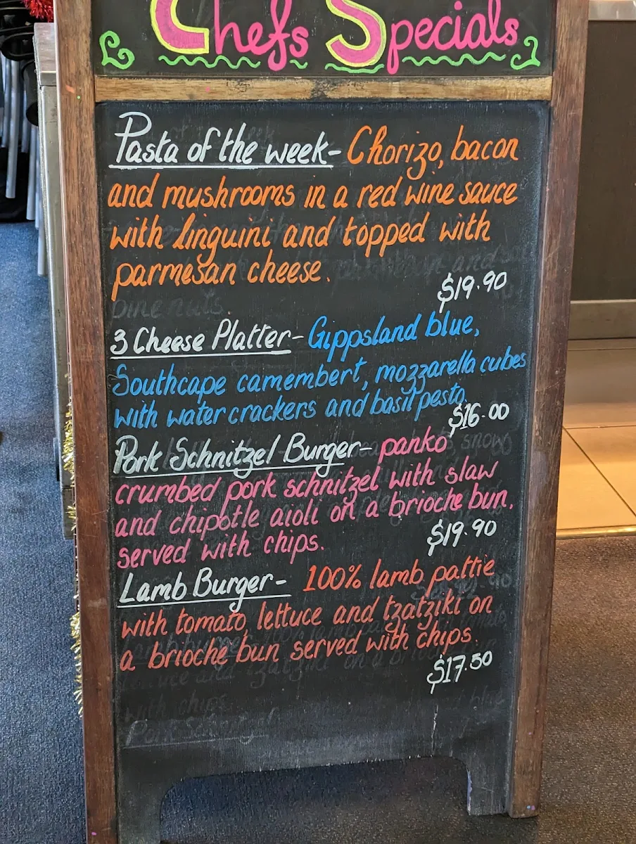 Menu, Kirra Beach Surf Club
