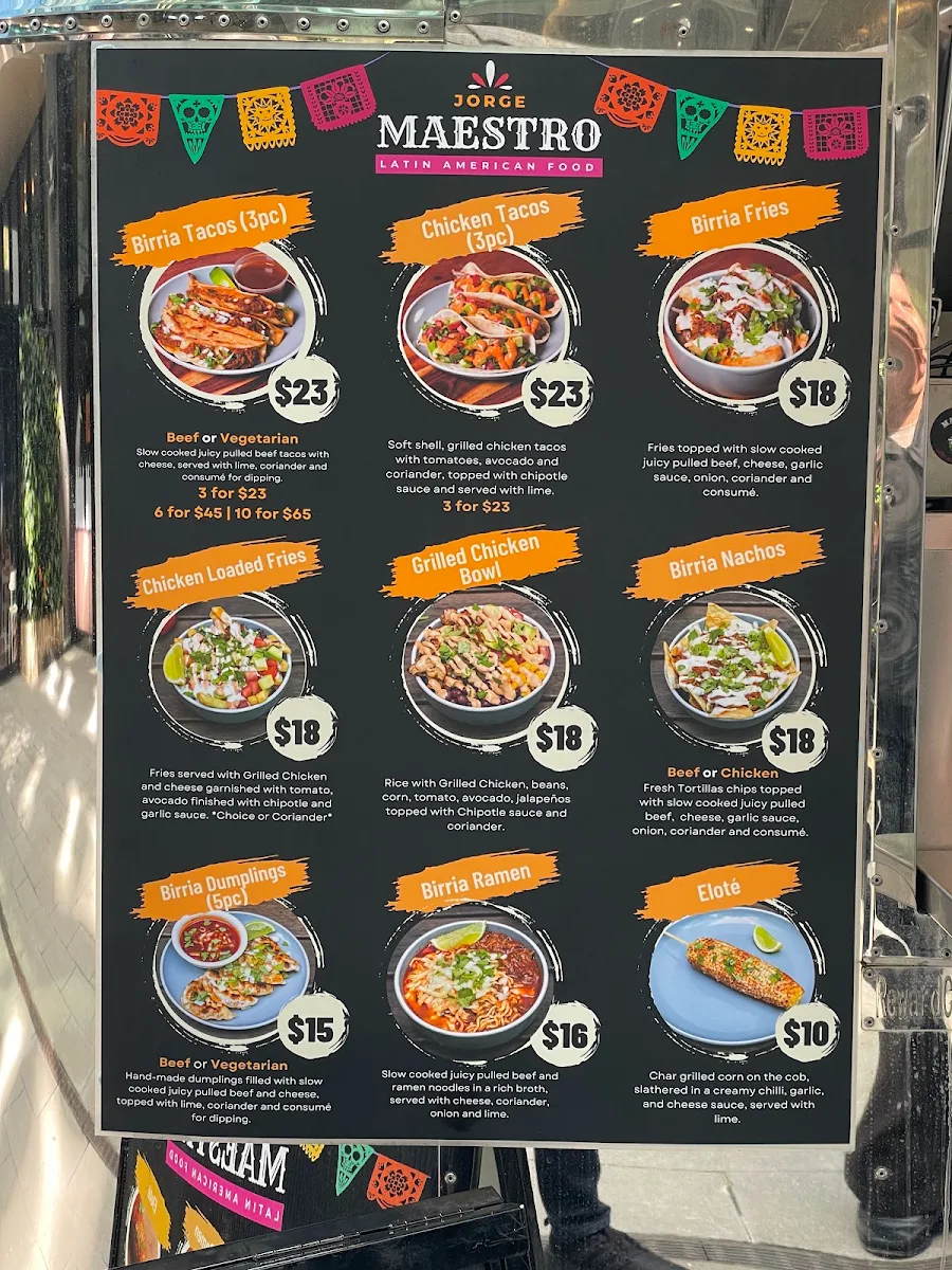 Menu, Jorge Maestro