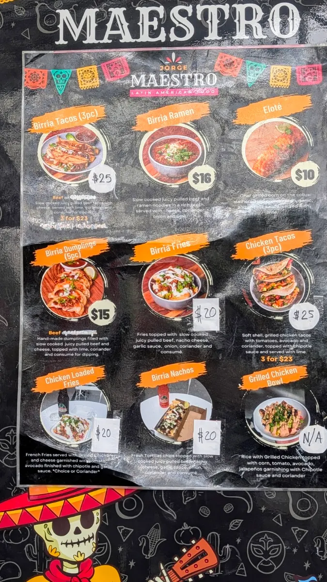 Menu, Jorge Maestro