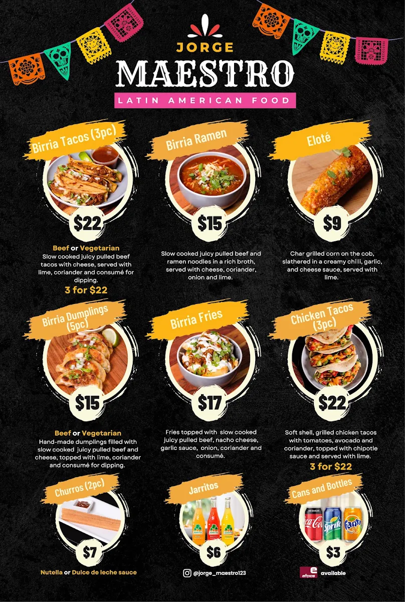 Menu, Jorge Maestro