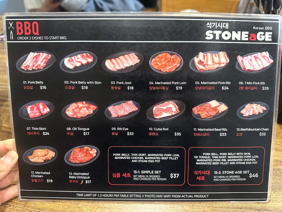 Menu, Stoneage BBQ West Ryde