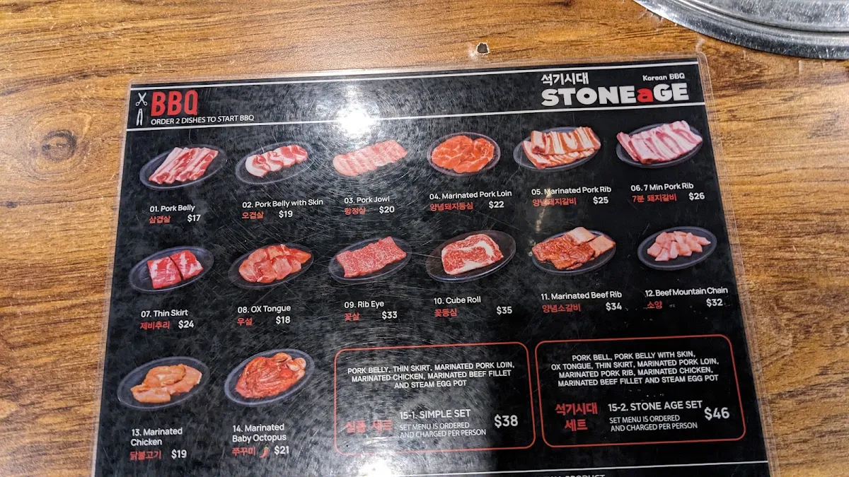 Menu, Stoneage BBQ West Ryde