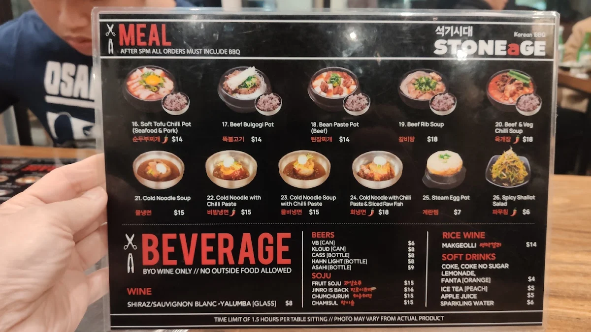 Menu, Stoneage BBQ West Ryde