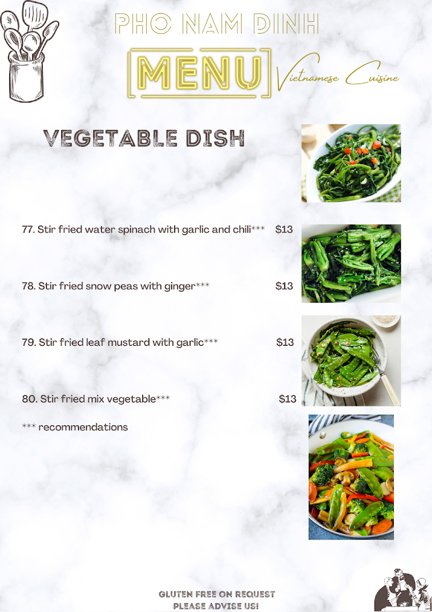 Menu, Pho Nam Dinh Leichhardt