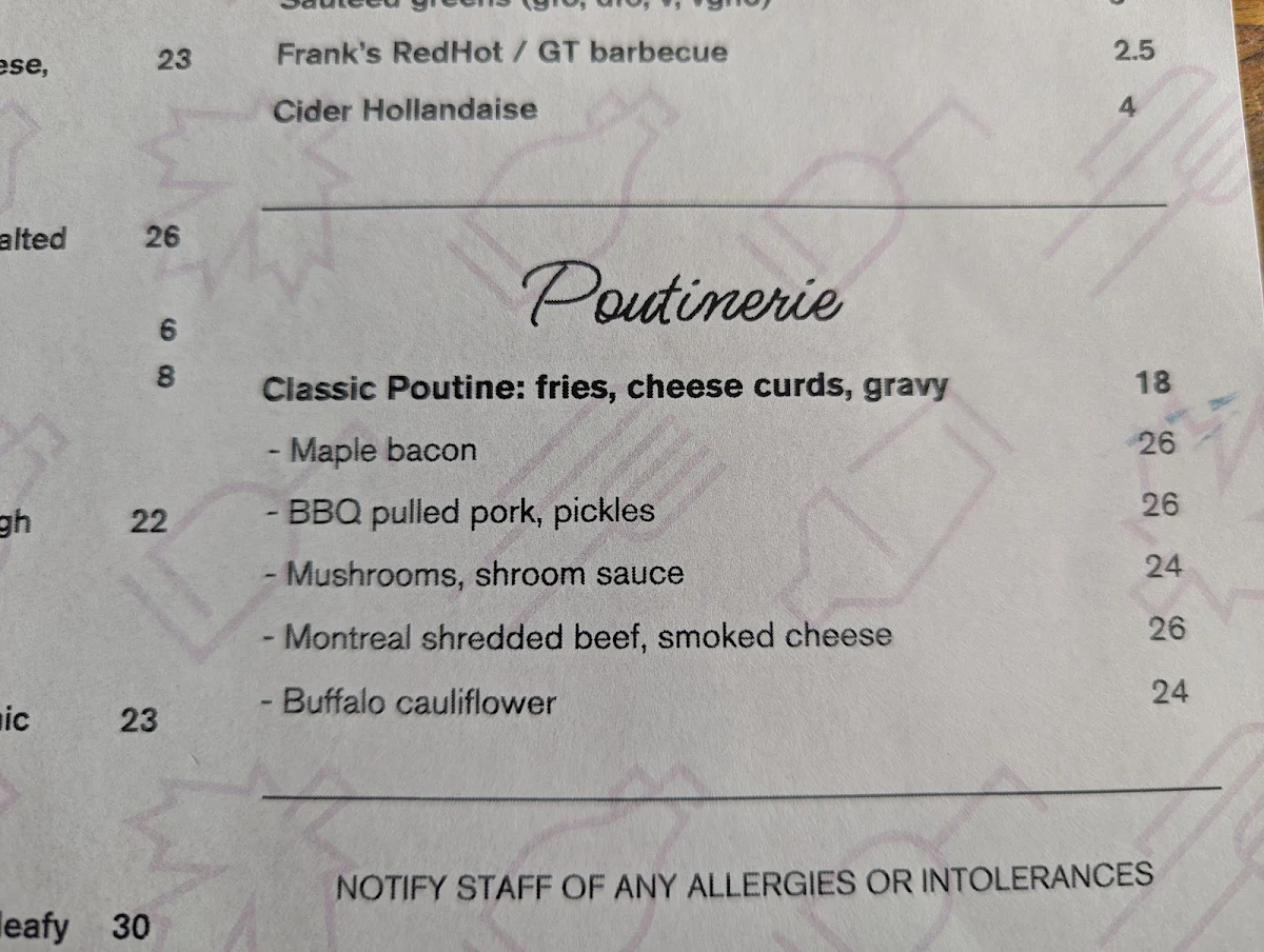 Menu, Gastown East