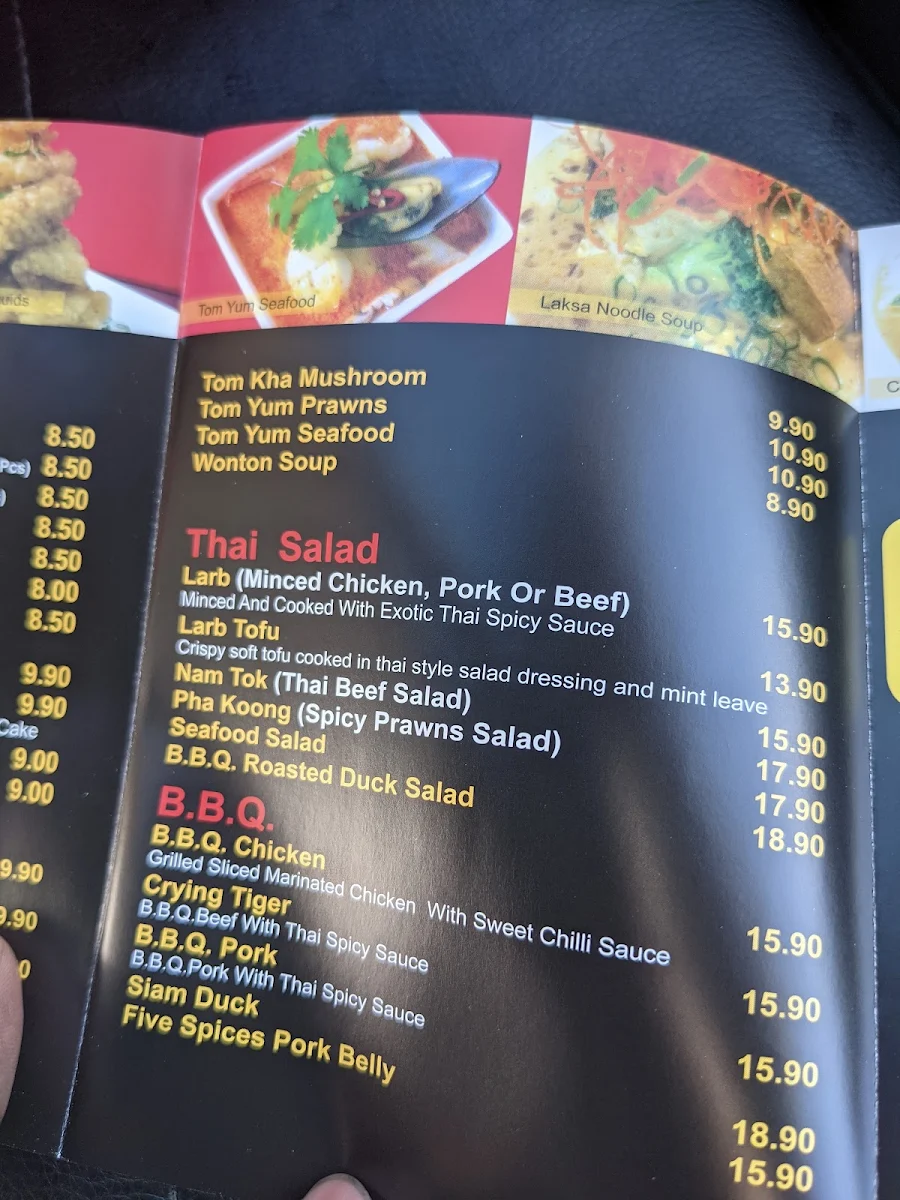 Menu, Manee Thai Cuisine