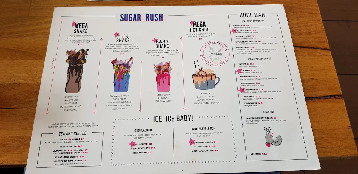Menu, Sugar Buns