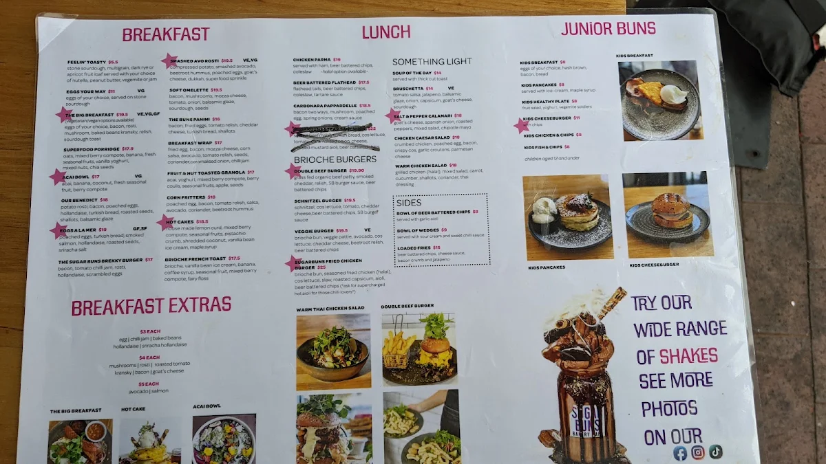 Menu, Sugar Buns