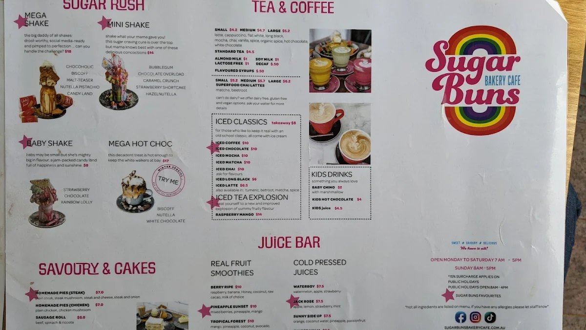 Menu, Sugar Buns