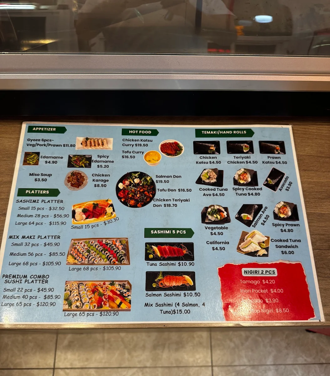 Menu, Wabi Sushi