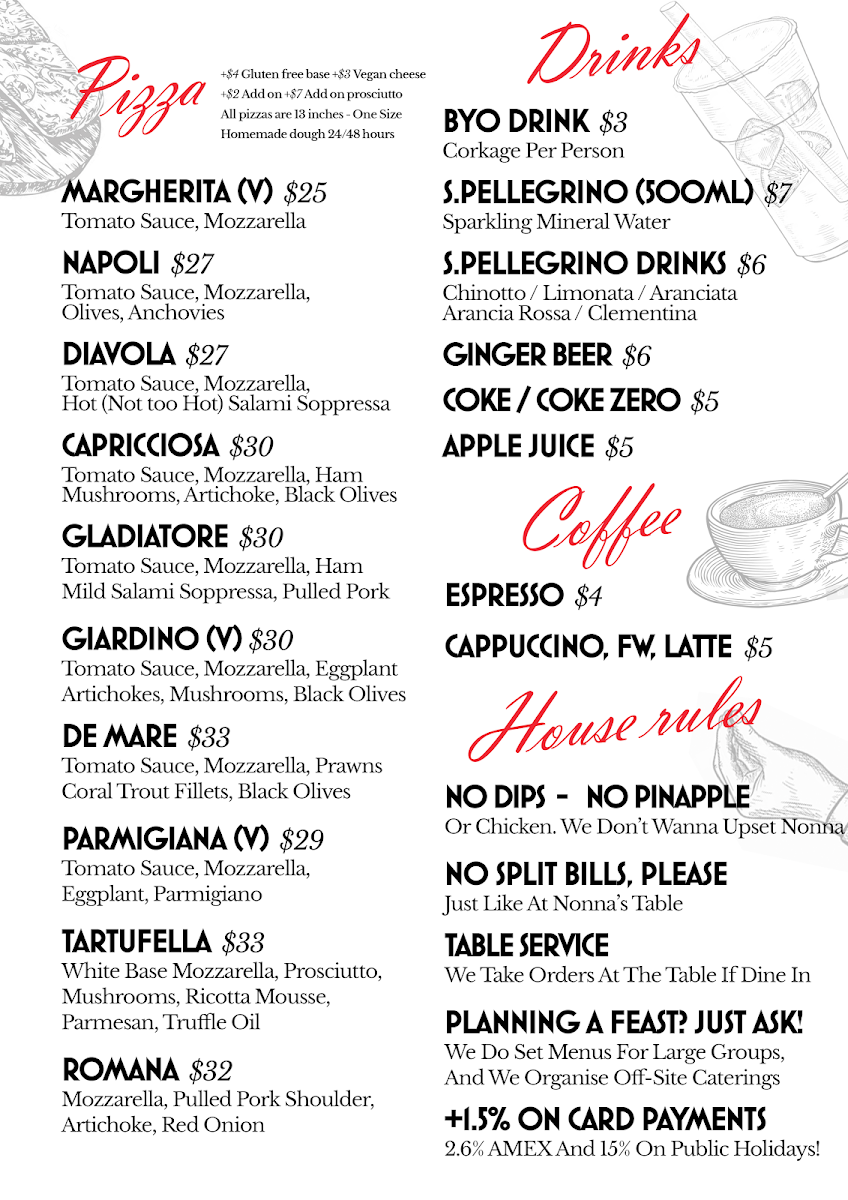 Menu, Mamma Roma