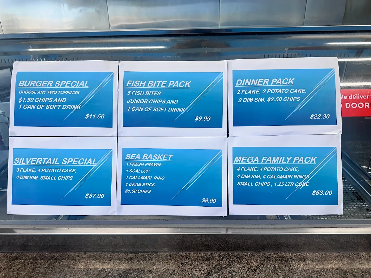 Menu, Silvertail Fish & Chips