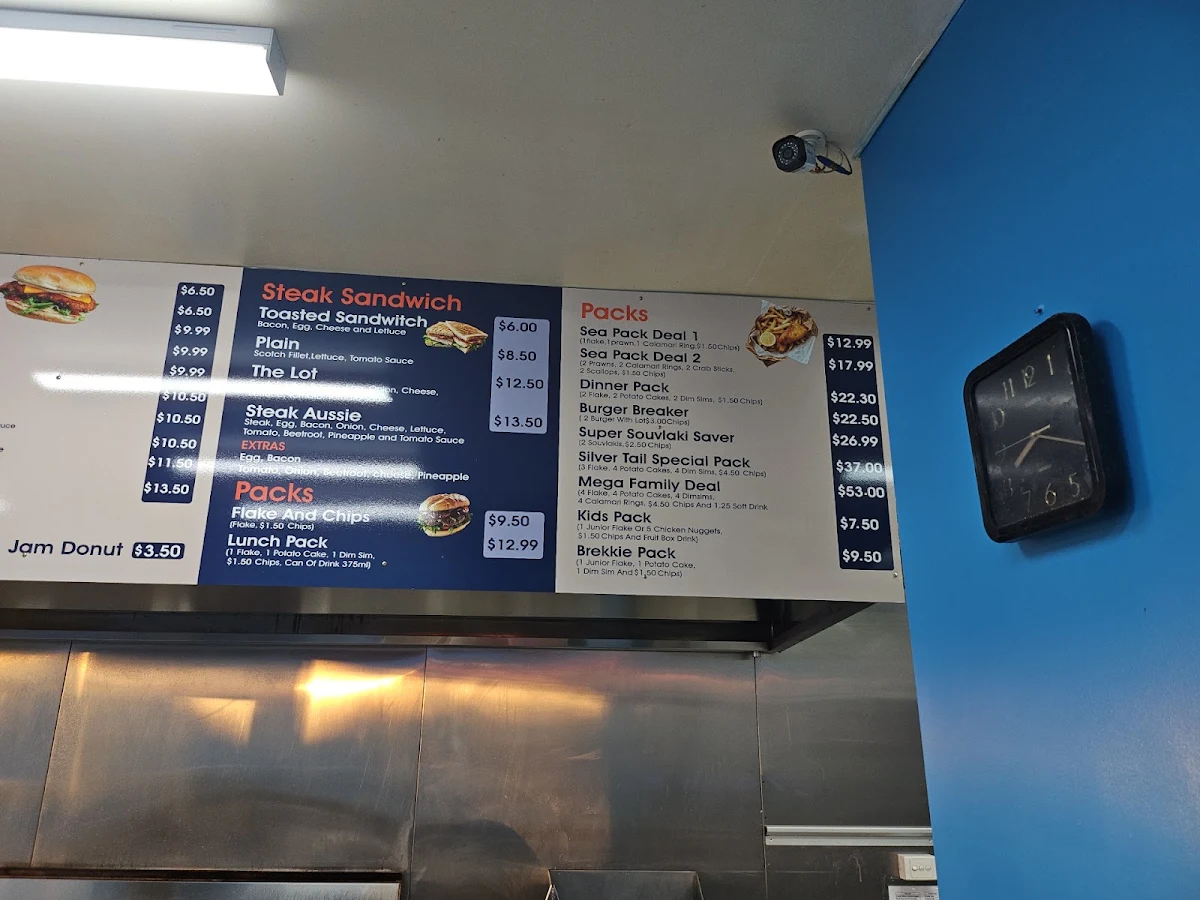 Menu, Silvertail Fish & Chips
