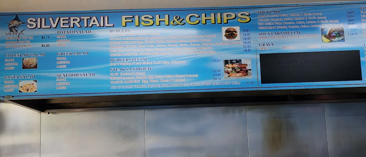 Menu, Silvertail Fish & Chips