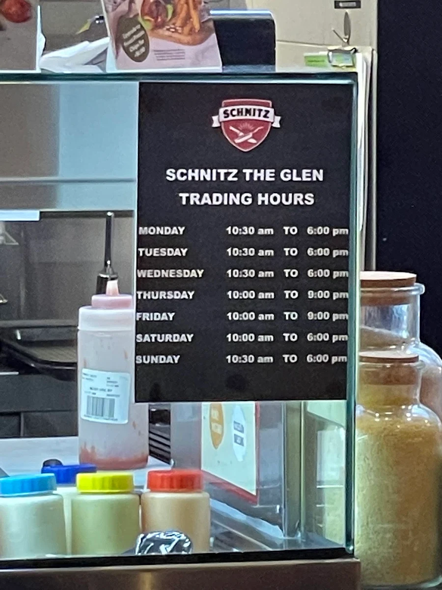 Menu, Schnitz The Glen