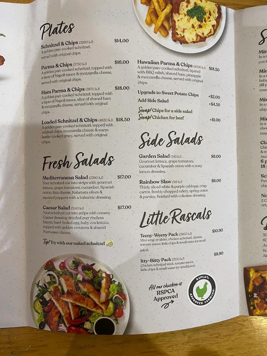 Menu, Schnitz The Glen