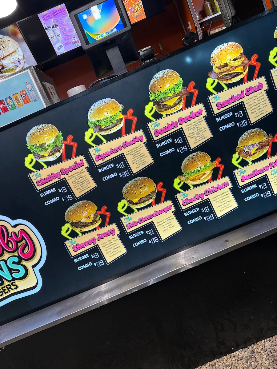 Menu, Chubby Buns Burgers Penrith