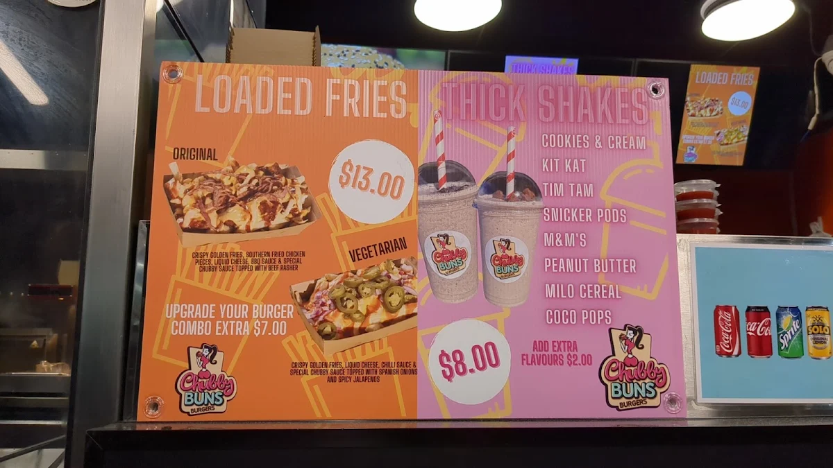 Menu, Chubby Buns Burgers Penrith