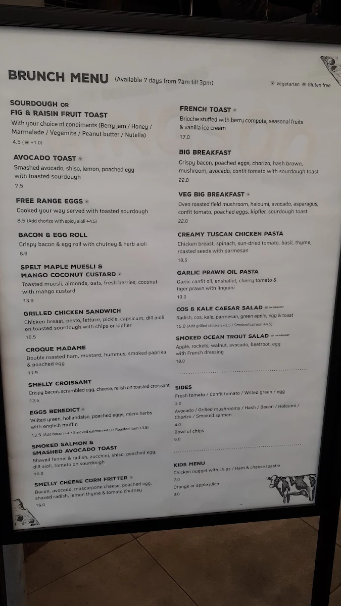 Menu, Smelly Cheese Cake, Wentworth Point, Marina Square Shopping Centre