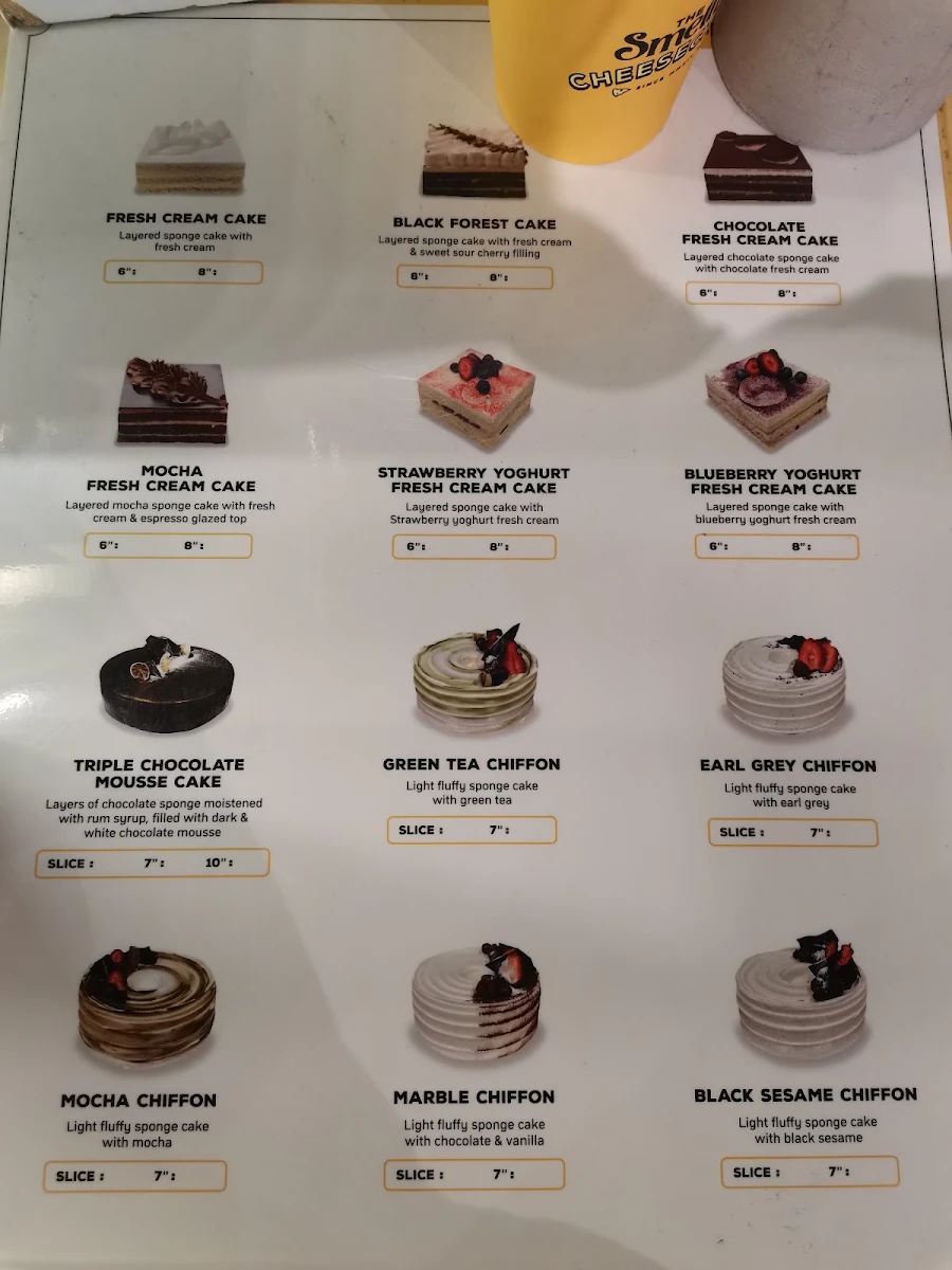 Menu, Smelly Cheese Cake, Wentworth Point, Marina Square Shopping Centre