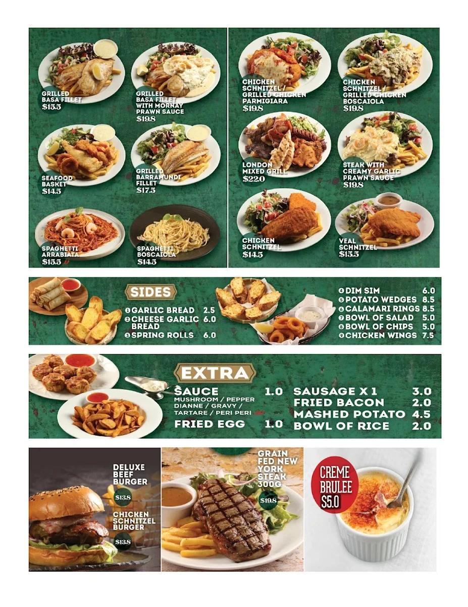 Menu, Berala Hotel Bistro (J's kitchen steak house)
