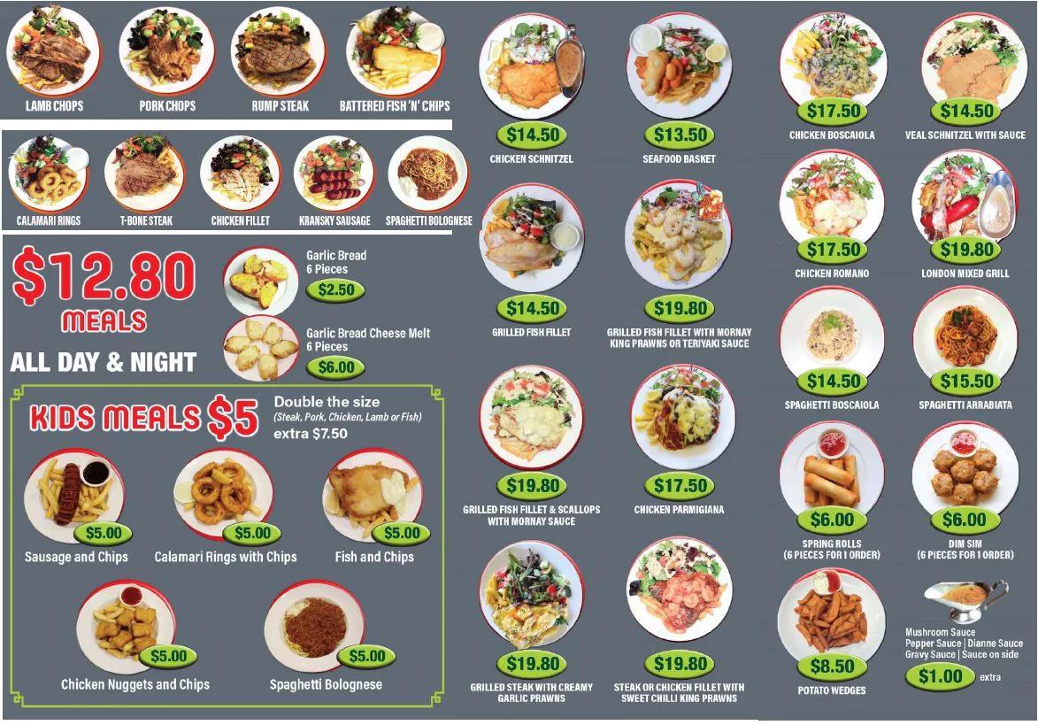 Menu, Berala Hotel Bistro (J's kitchen steak house)