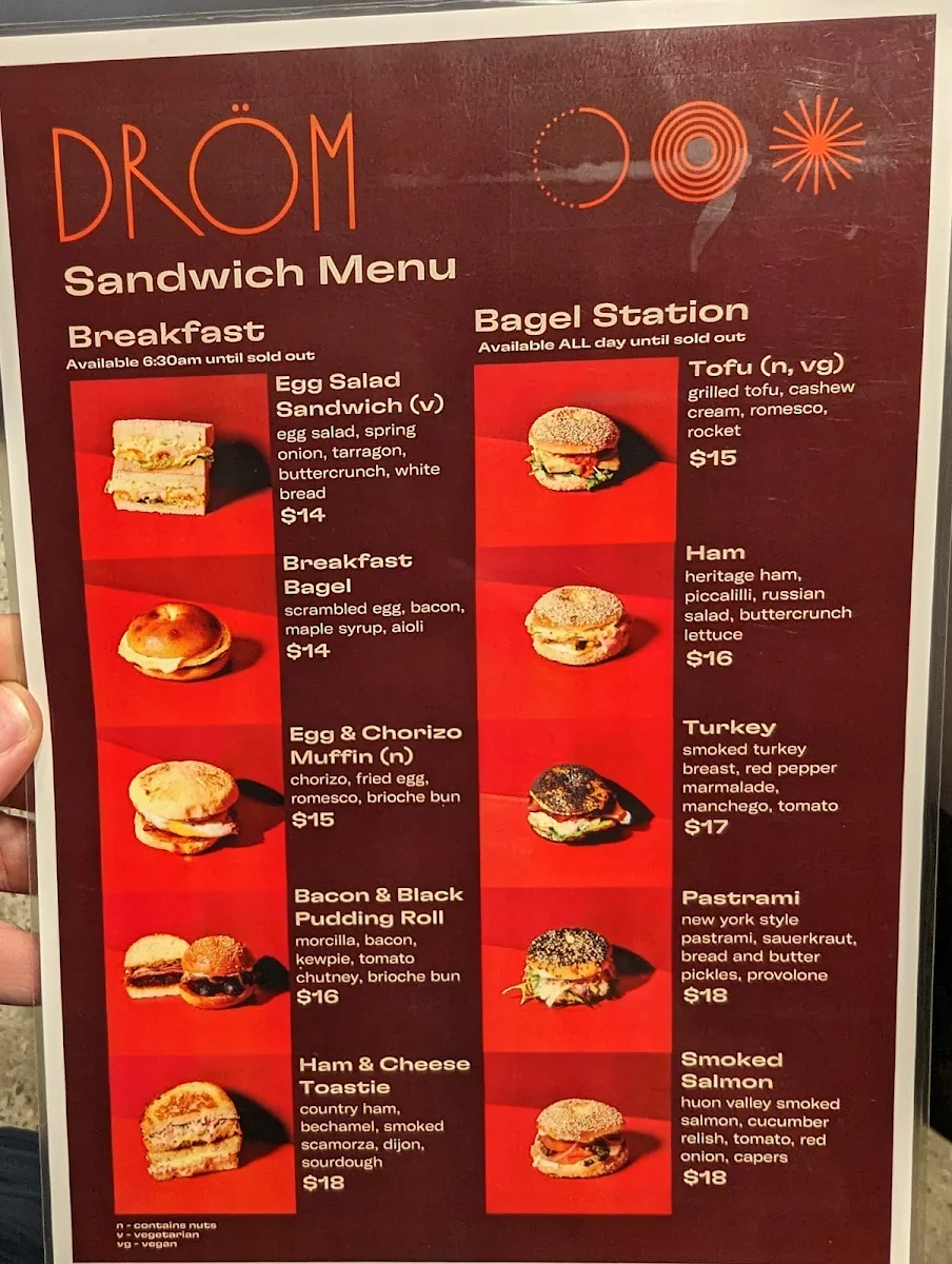 Menu, Dröm Bakery