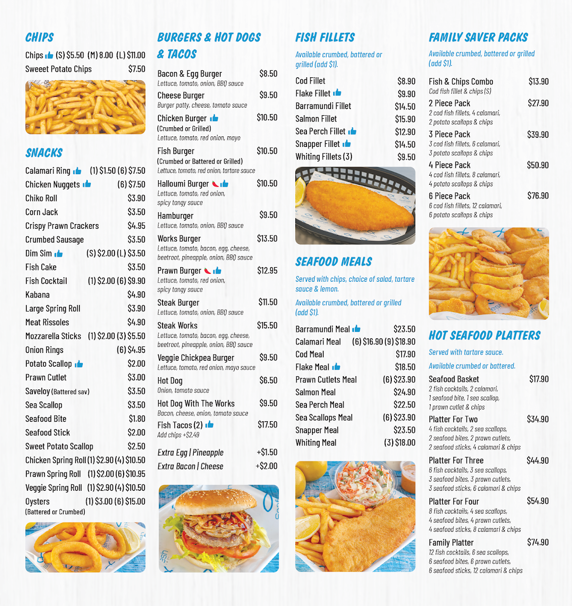 Menu, Seafresh Tarragindi
