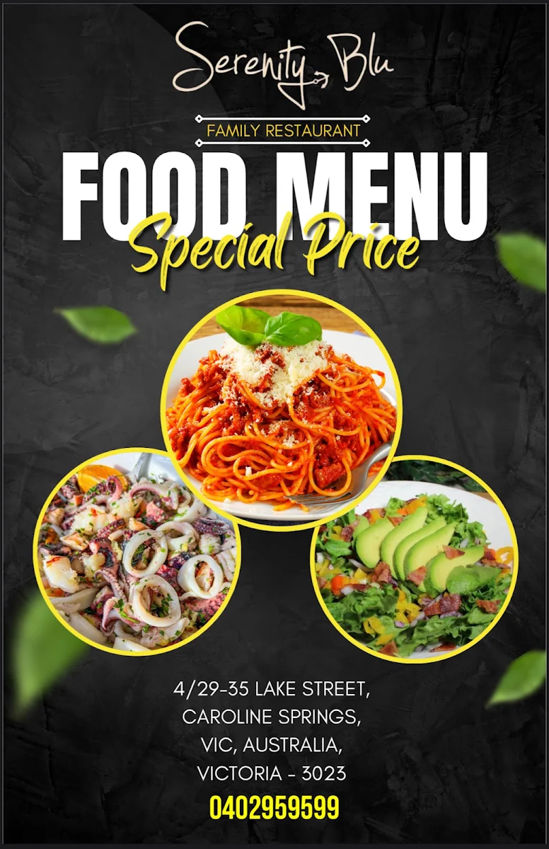 Menu, Caroline springs kebab HSP