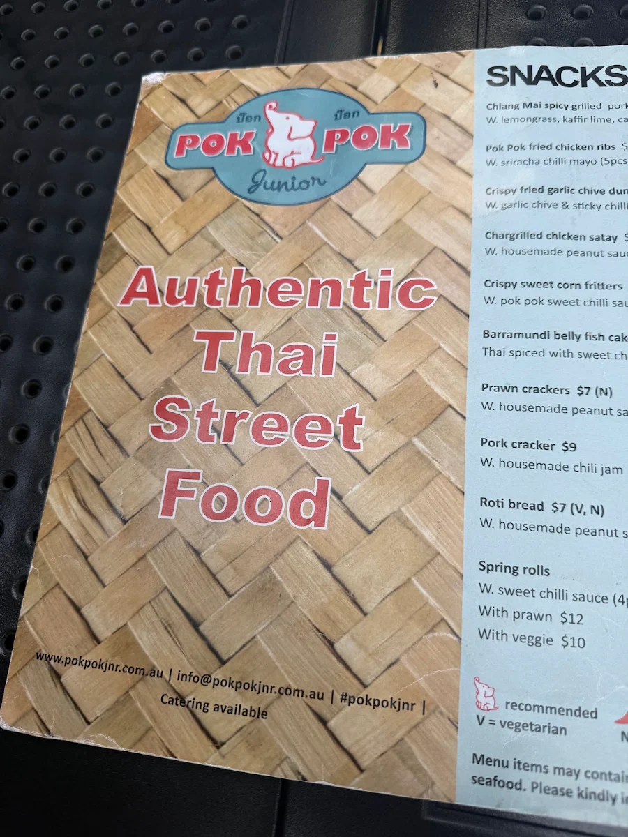 Menu, Pok Pok Junior