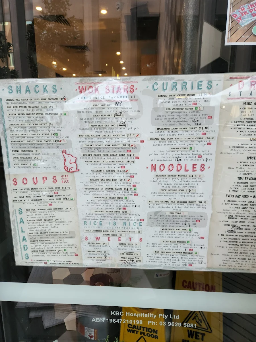 Menu, Pok Pok Junior