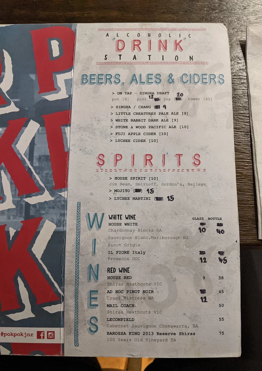 Menu, Pok Pok Junior