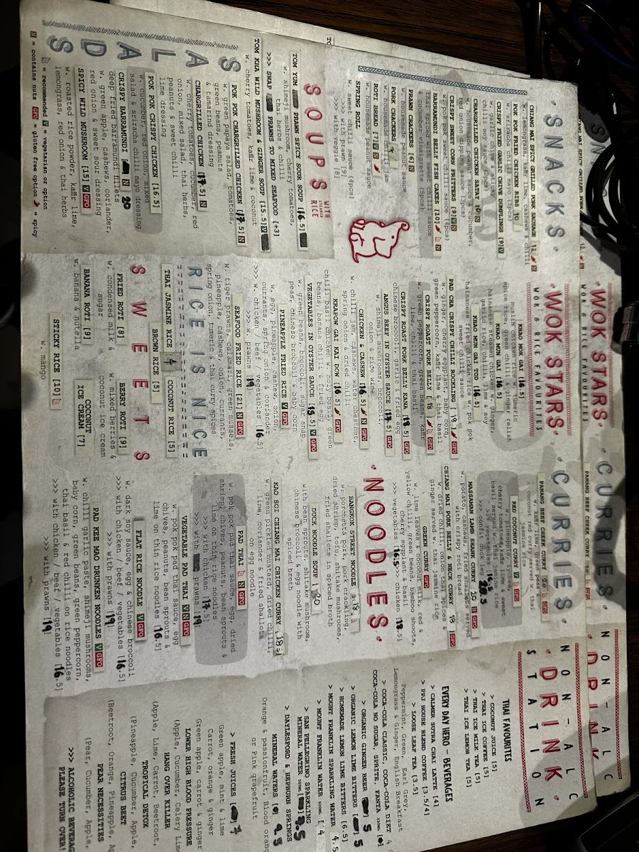 Menu, Pok Pok Junior