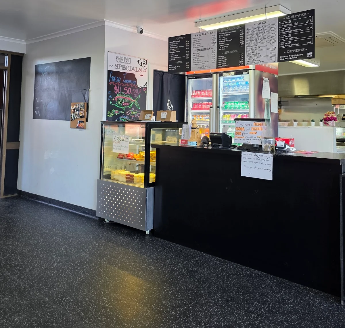 Menu, Kiwi Fish N Chips