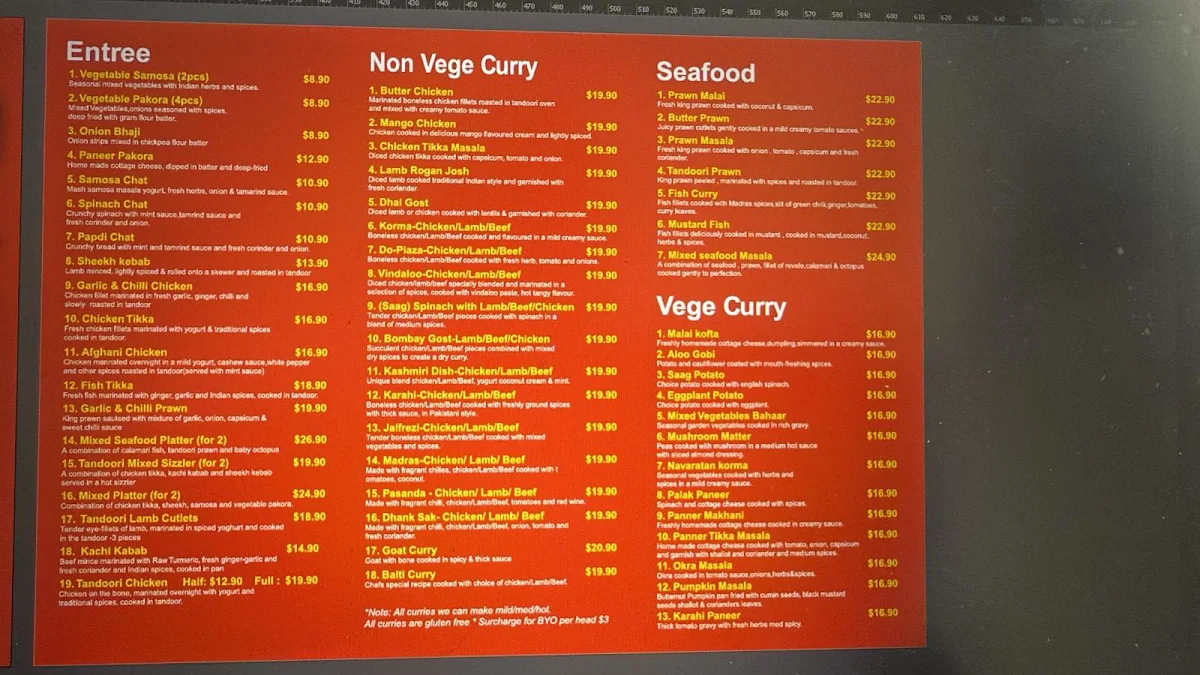 Menu, Santoor
