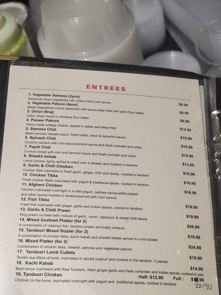 Menu, Santoor