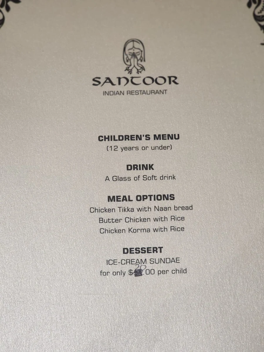 Menu, Santoor