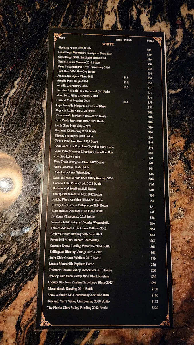 Menu, Angela's Kitchen and Bar