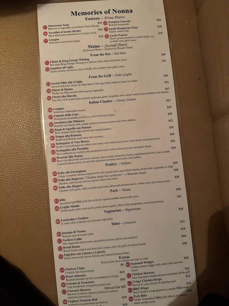 Menu, Angela's Kitchen and Bar