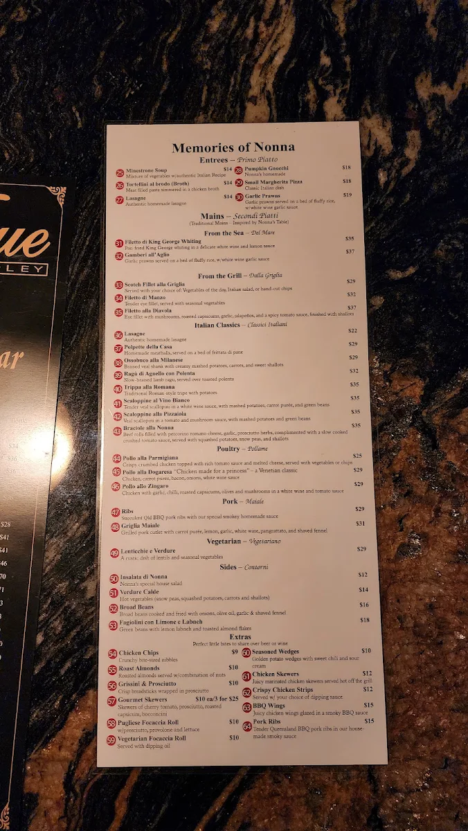 Menu, Angela's Kitchen and Bar
