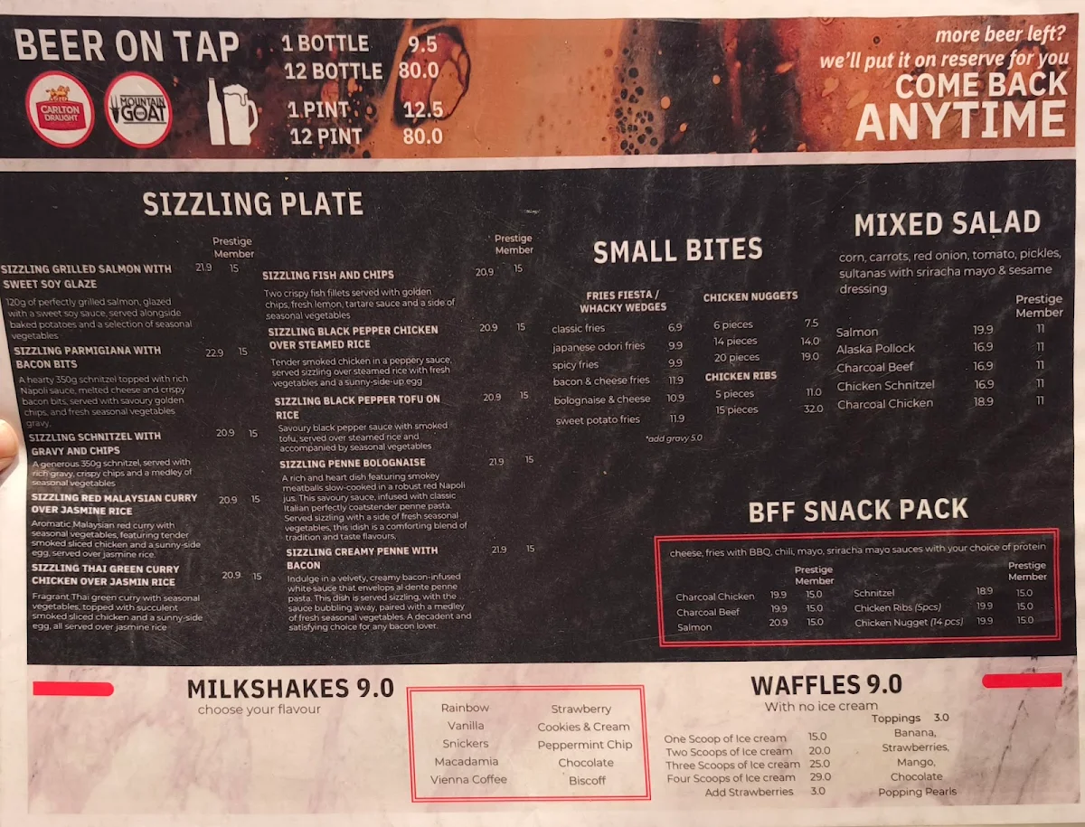 Menu, Burger Frens Fries
